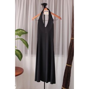 Moschino 90s Halter Low Back Black Dress (Size 6)